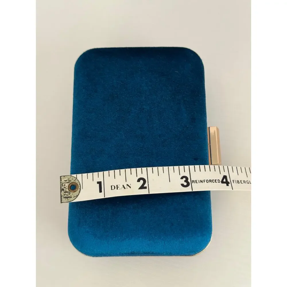 Who What Wear Teal Velvet Clutch Gold Chain Evening Bag Target - Picture 13 of 13